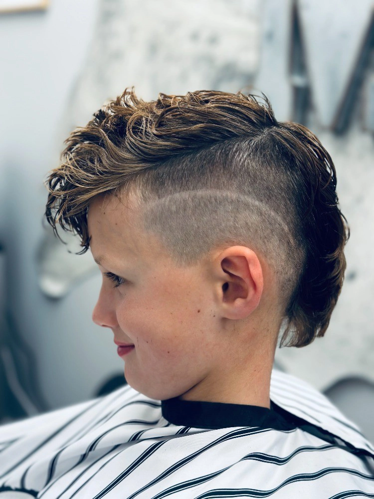 close up of kid's hair cut